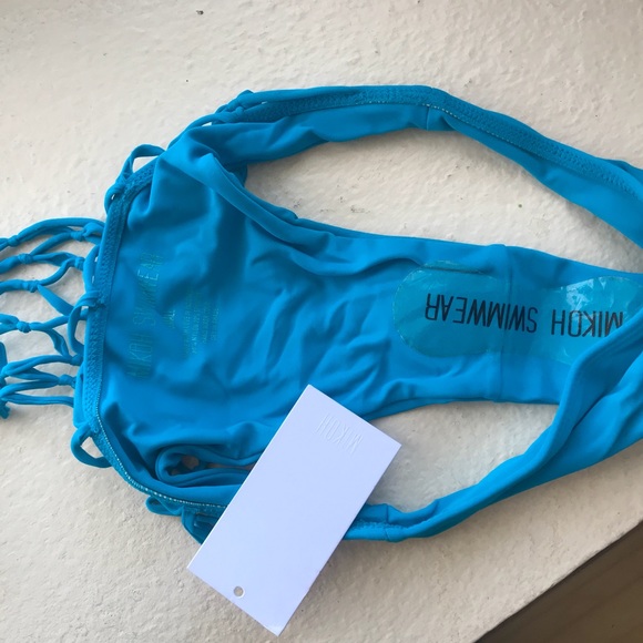 MIKOH Xavier Crochet One Piece Bikini - Blue Small - Picture 4 of 8